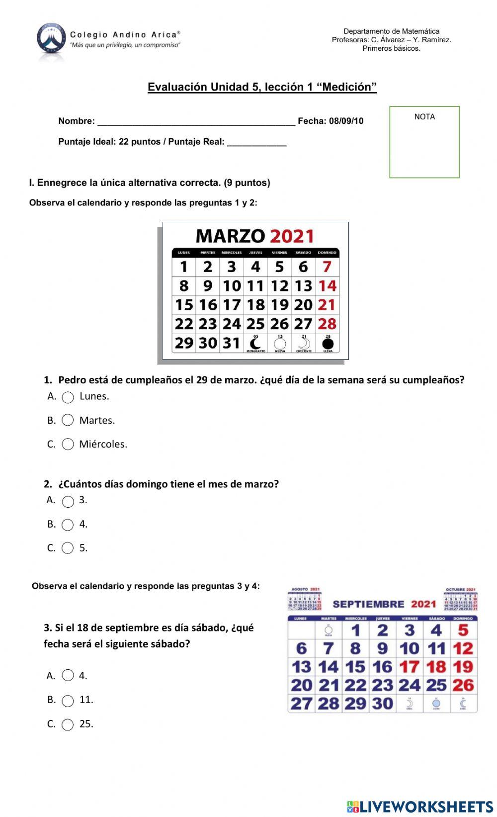 Unidad 5, lección 1 - primeros.