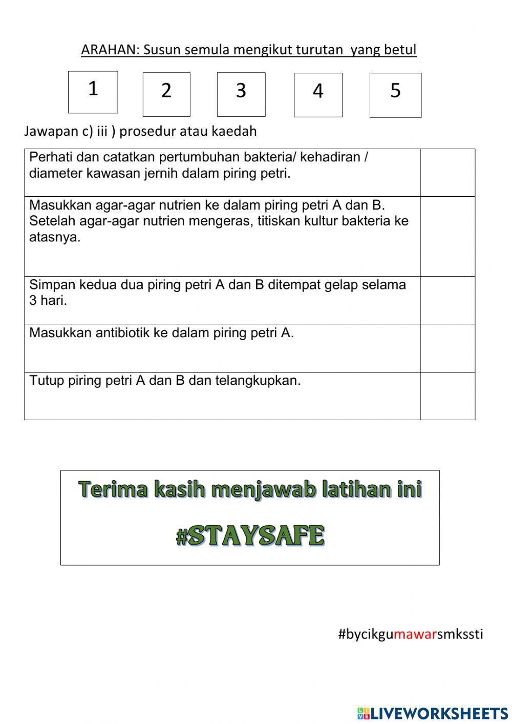 Esei kesan kehadiran antibiotik