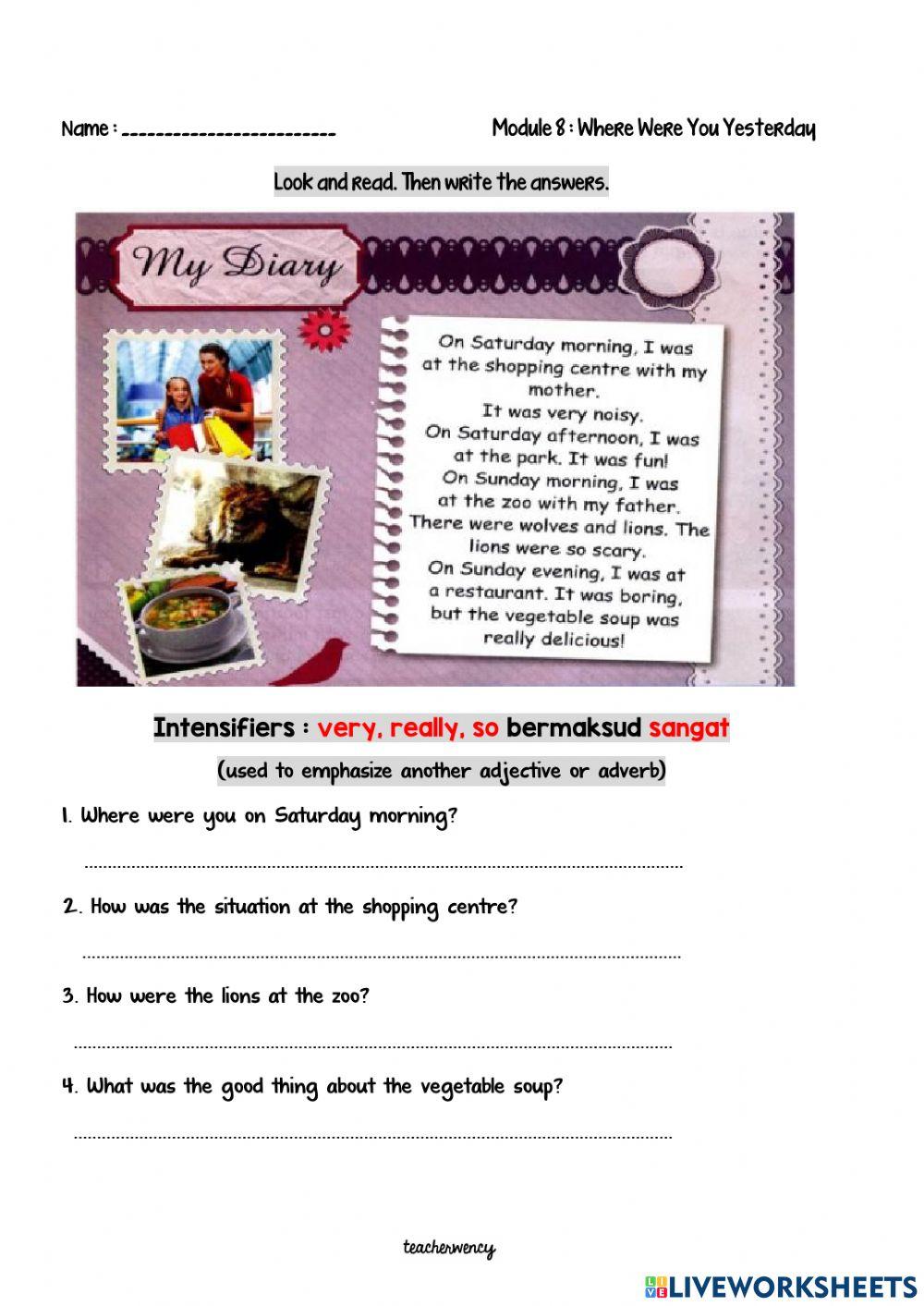 Module 8 : Where Were You Yesterday?