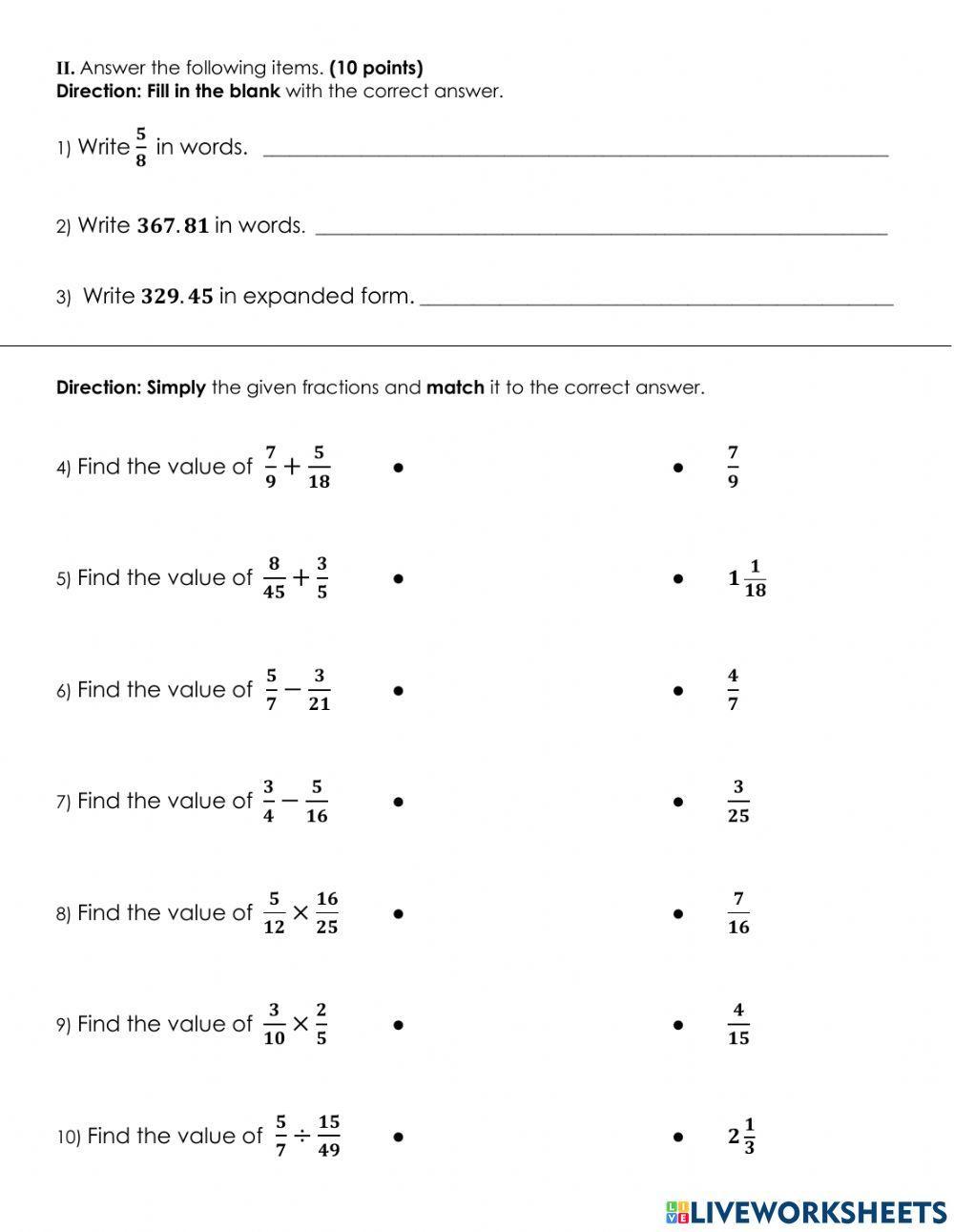 P5 MATH Final Test Term 1