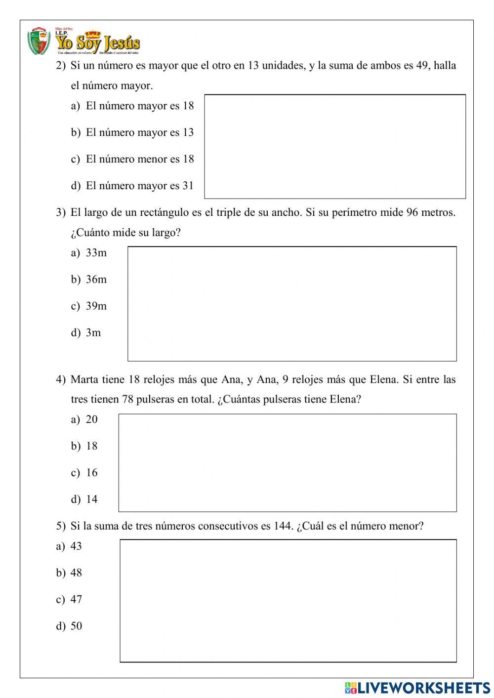Evaluacion de razonamiento matemático