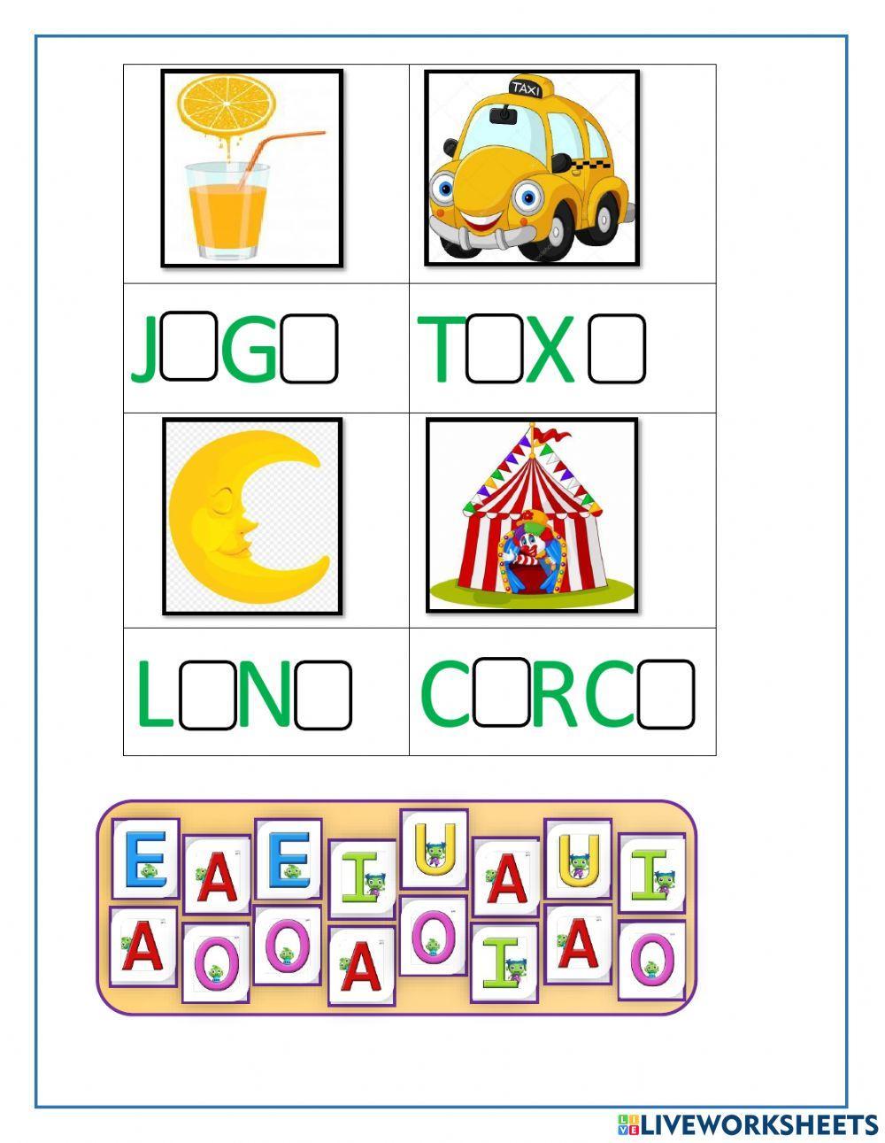 Completar vocales faltante