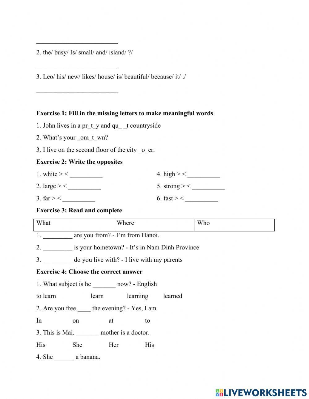Tiếng Anh lớp 5 Unit 1