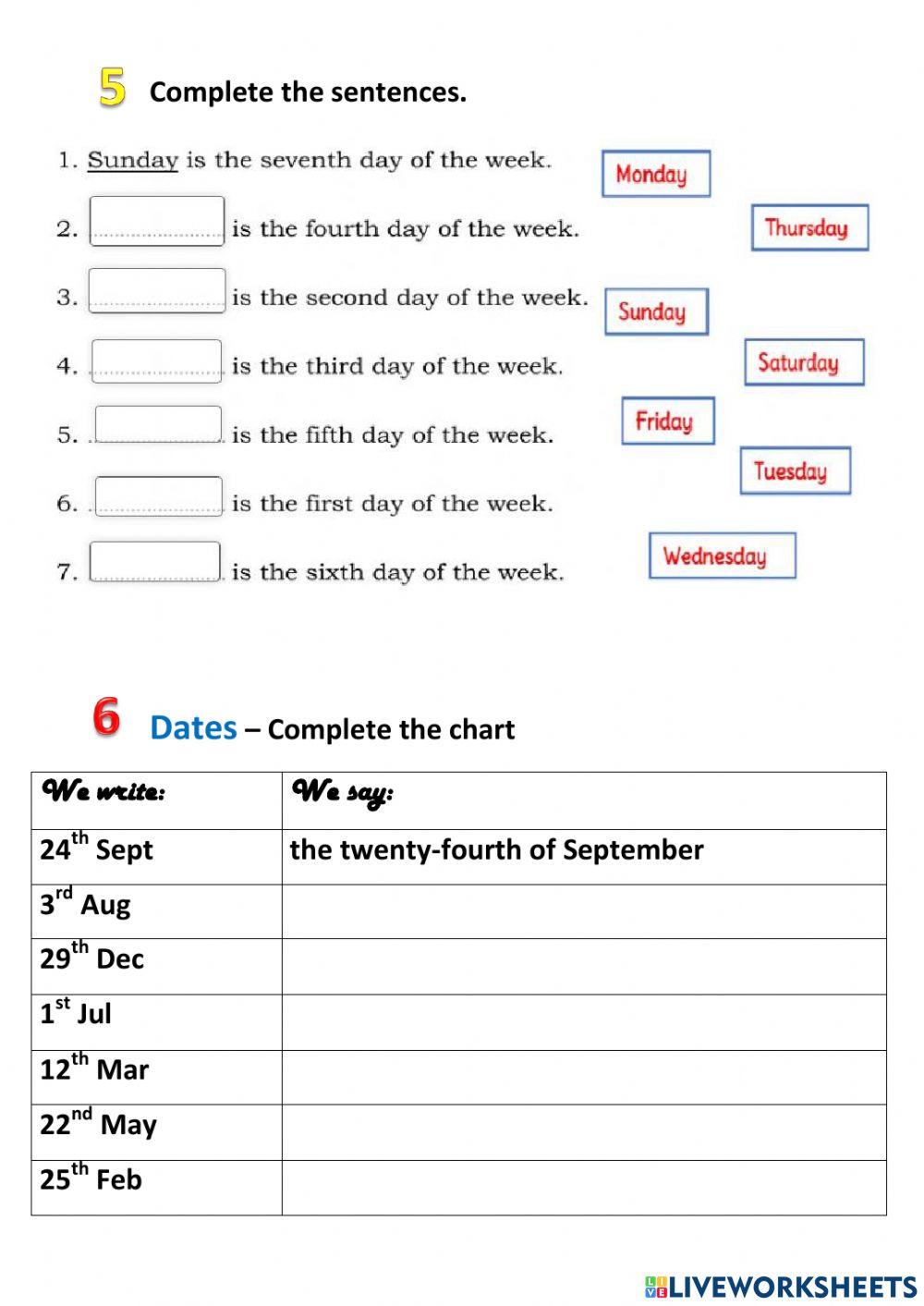 1488879 | Ordinal numbers | jankova | LiveWorksheets