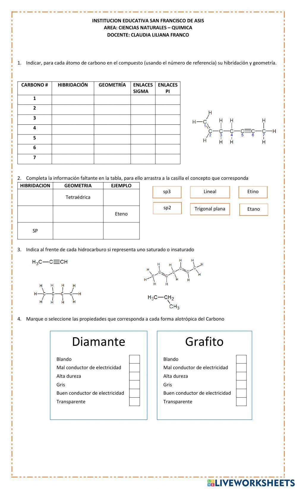 Geometría de las moléculas orgánicas