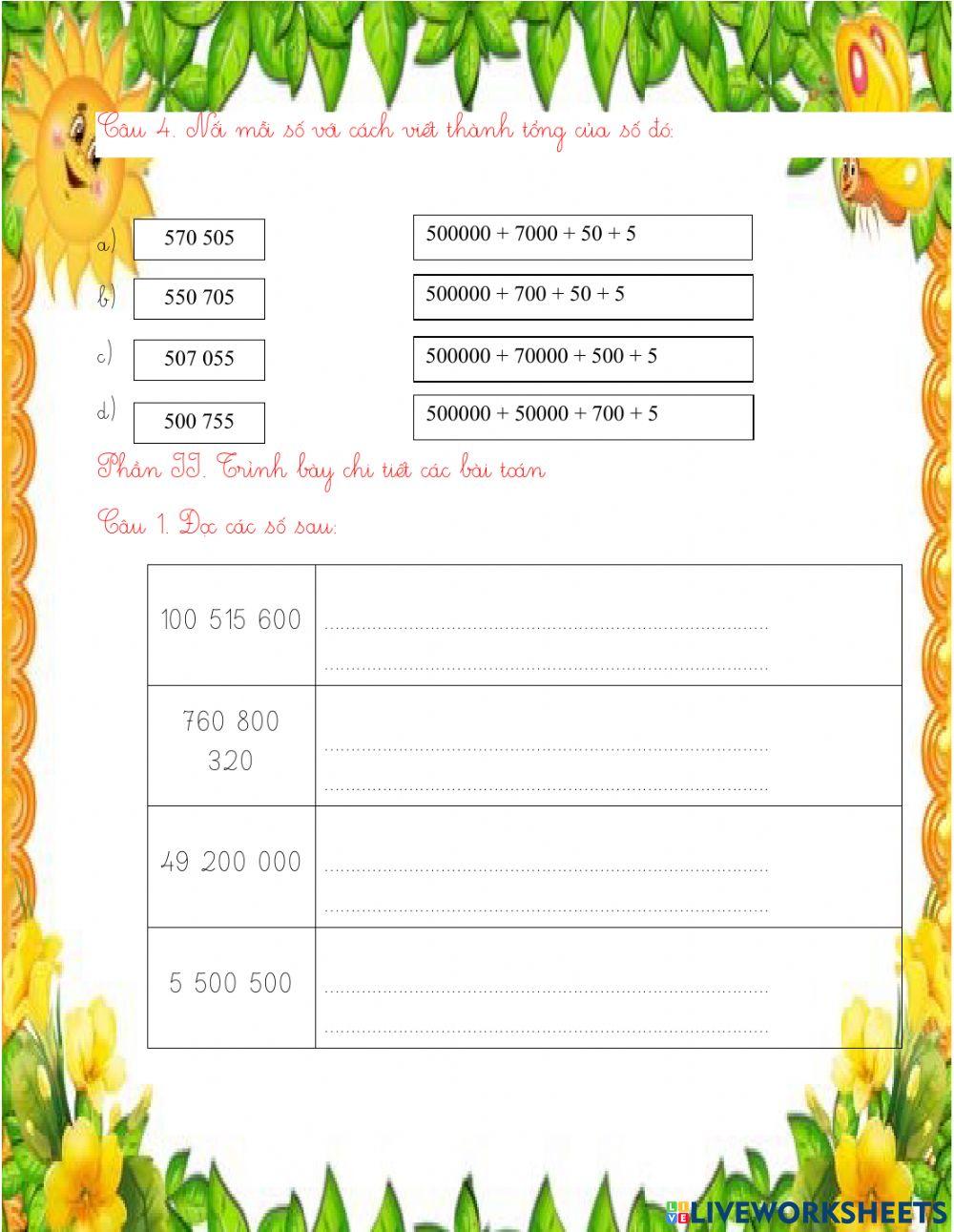 Ôn tập toán tuần 3 lớp 4