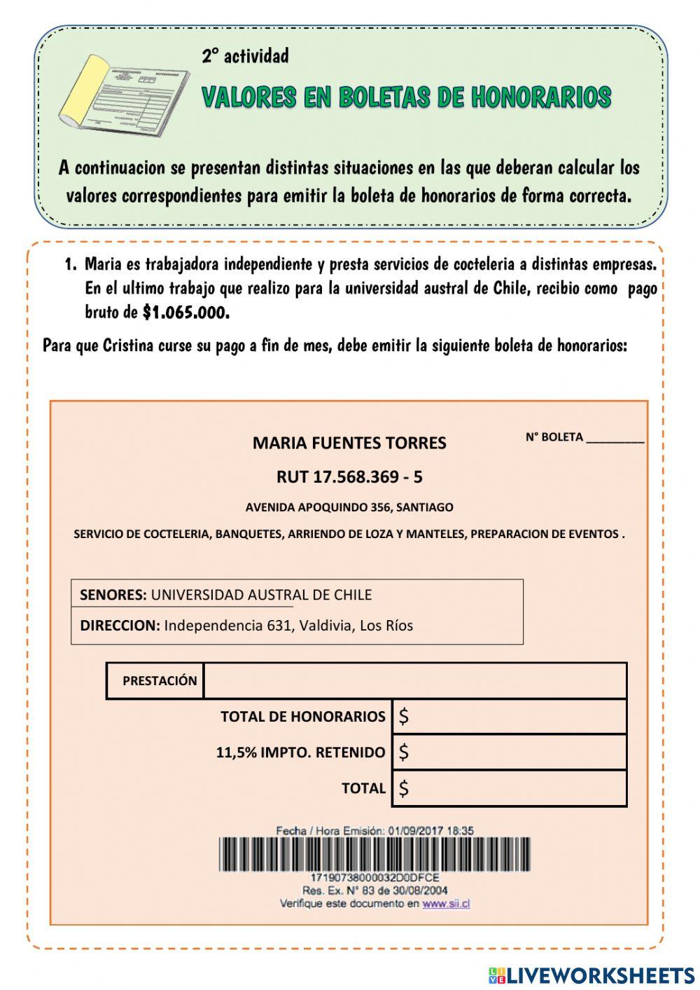 boletas de honorarios