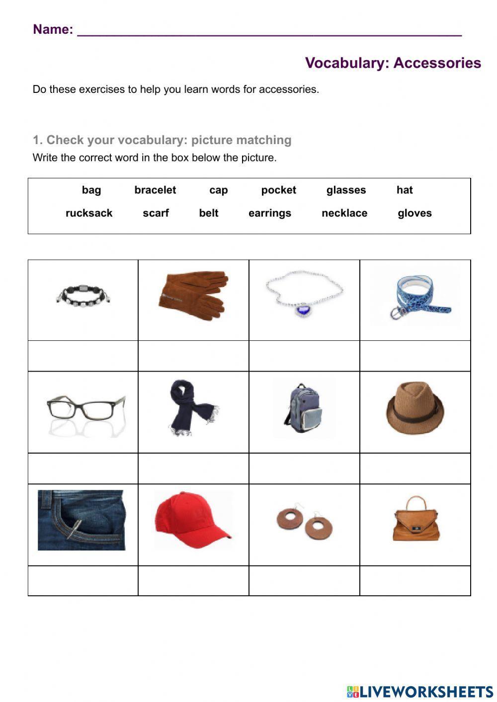 1. Check  your  vocabulary:  picture matching