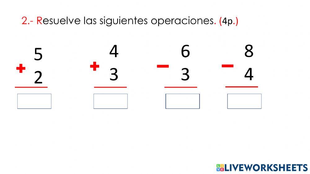 Evaluación parcial Matemáticas trimestre 1