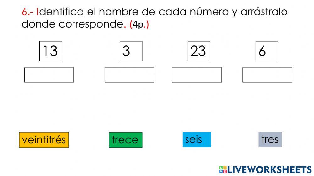 Evaluación parcial Matemáticas trimestre 1