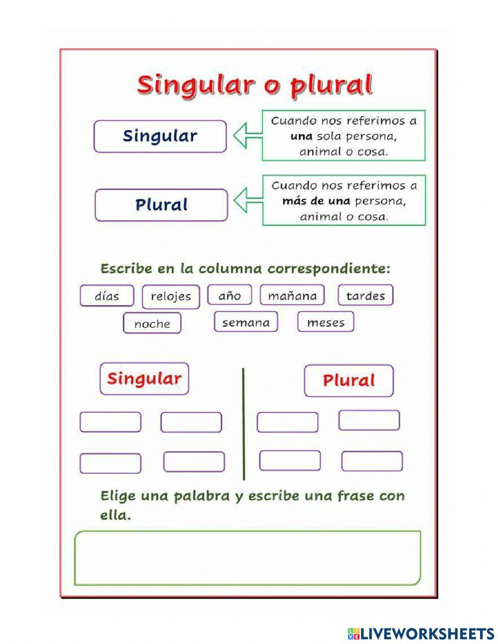 Sinónimos, antónimos, plural y singular.