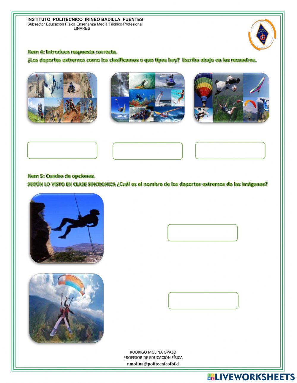 Clasificación y tipos de deportes.