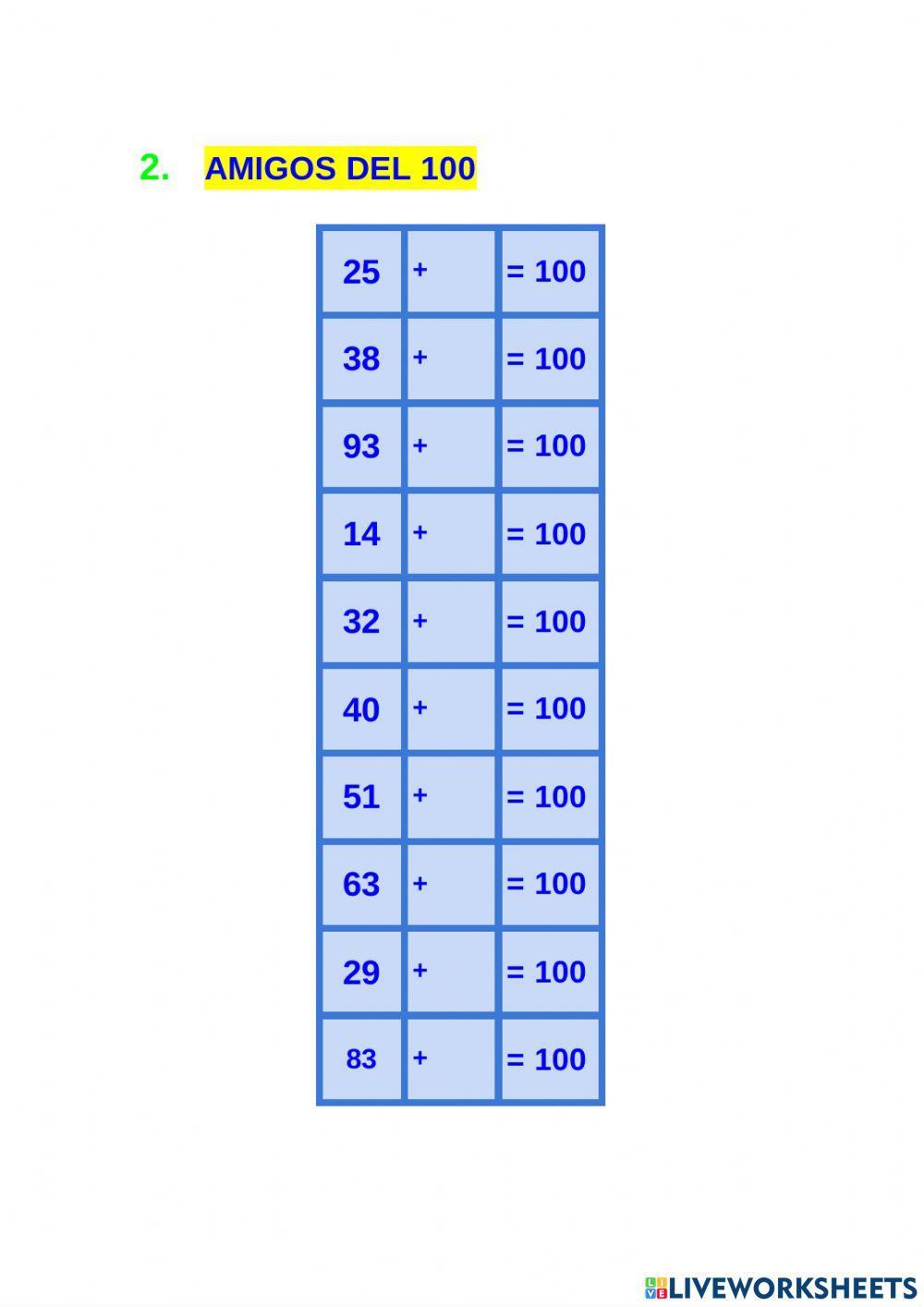 Amigos del 10, 100, 1000...