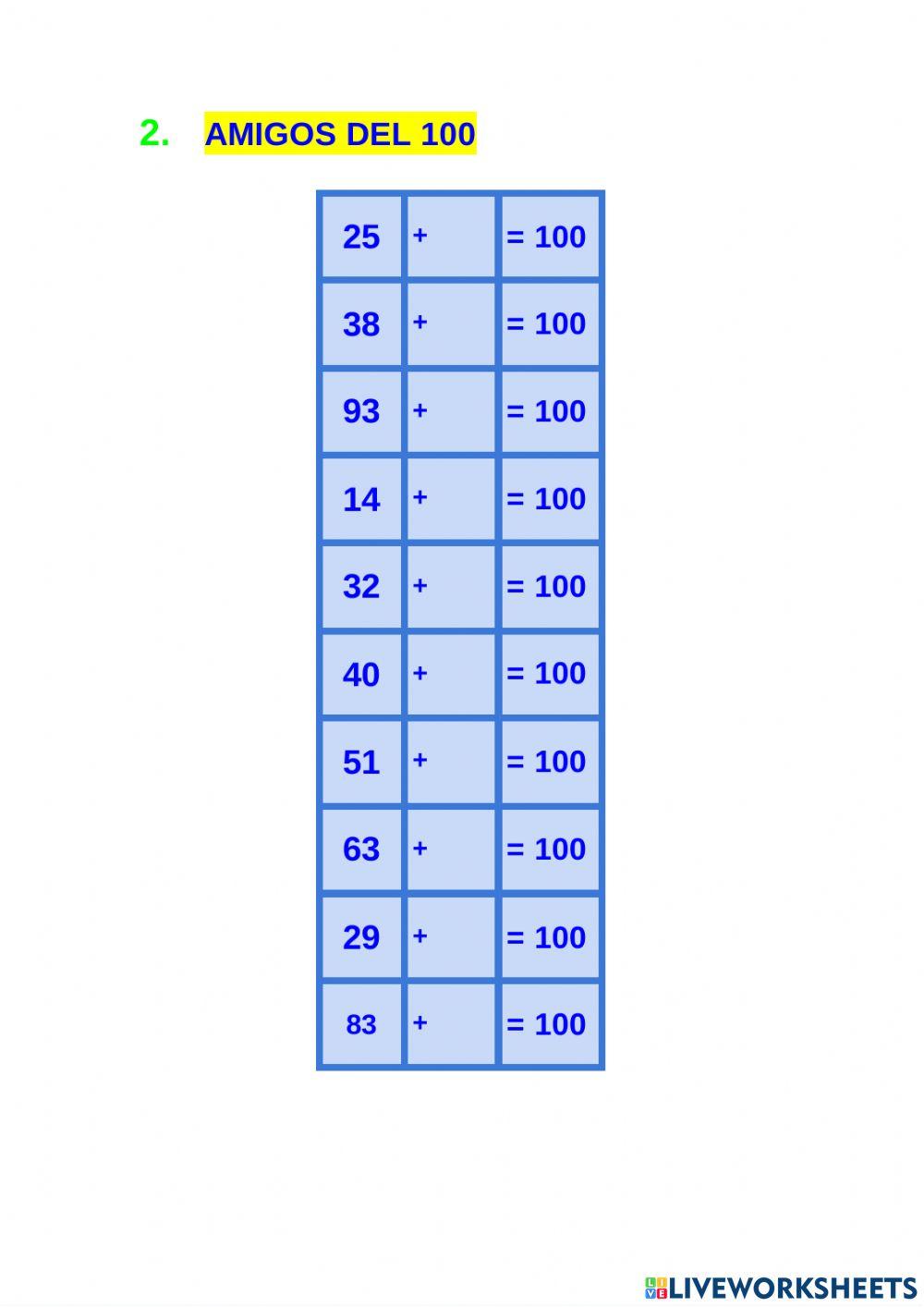 Amigos de 10, 100, 1000...