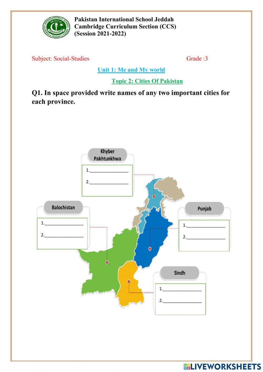 Cities of Pakistan