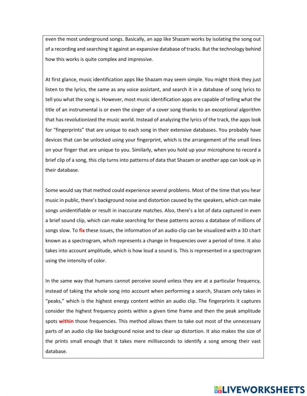How do music identificction apps like Shazam work?
