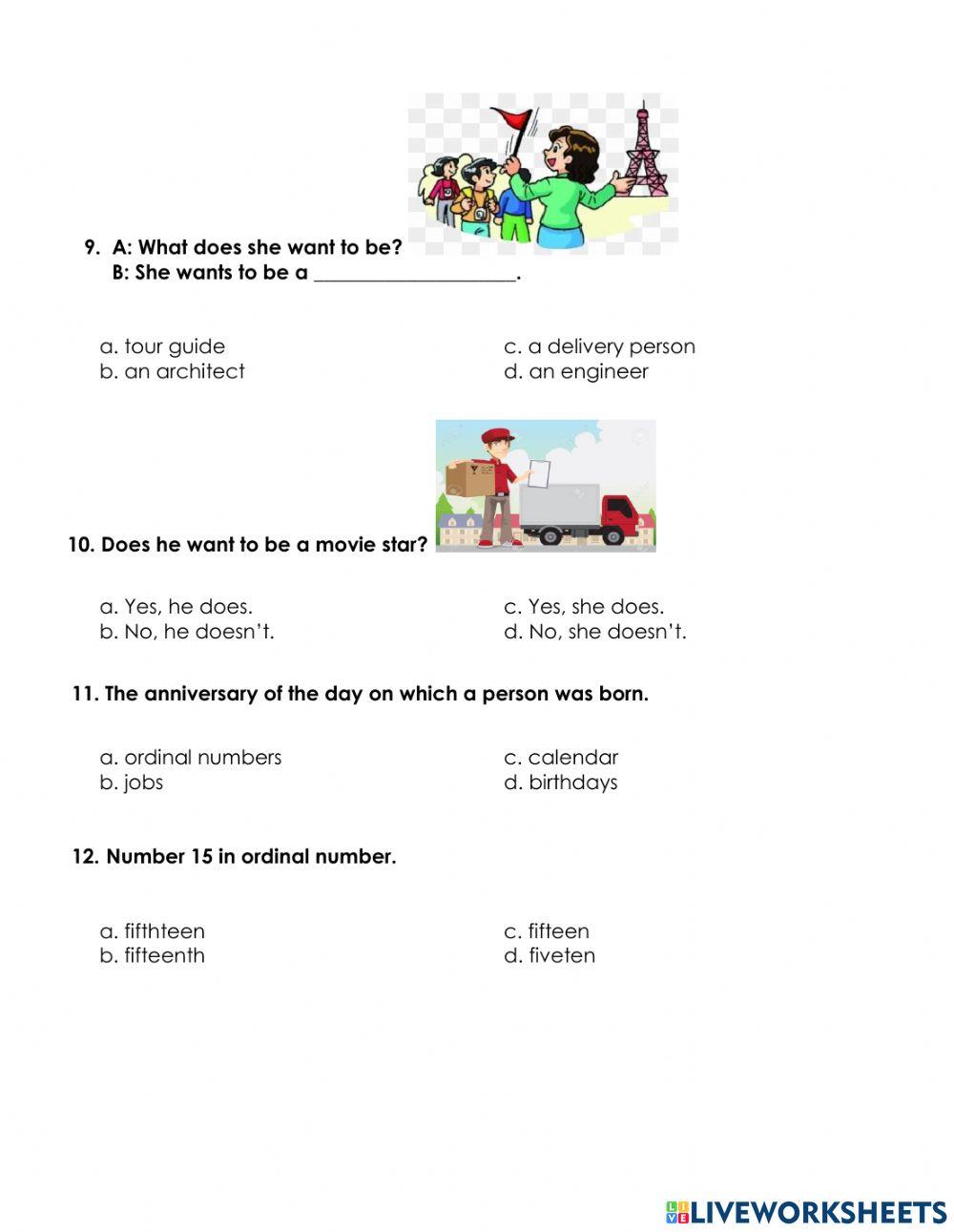 P4 english final test for term 1