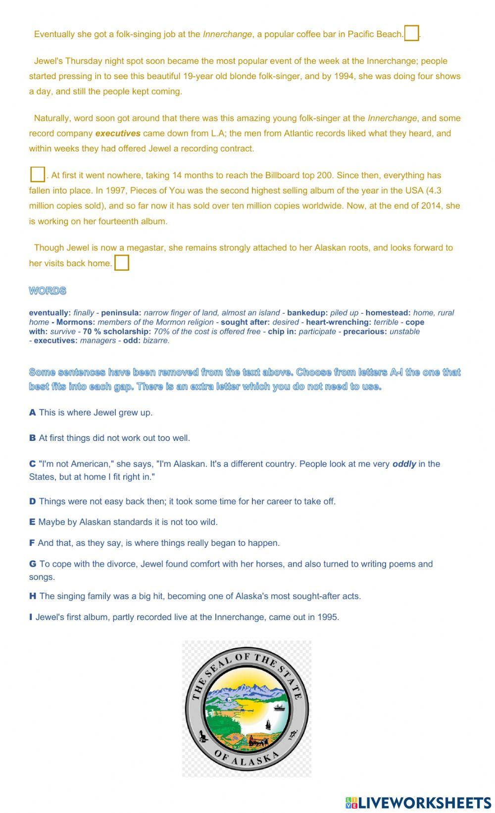 Jewel, the voice from Alaska