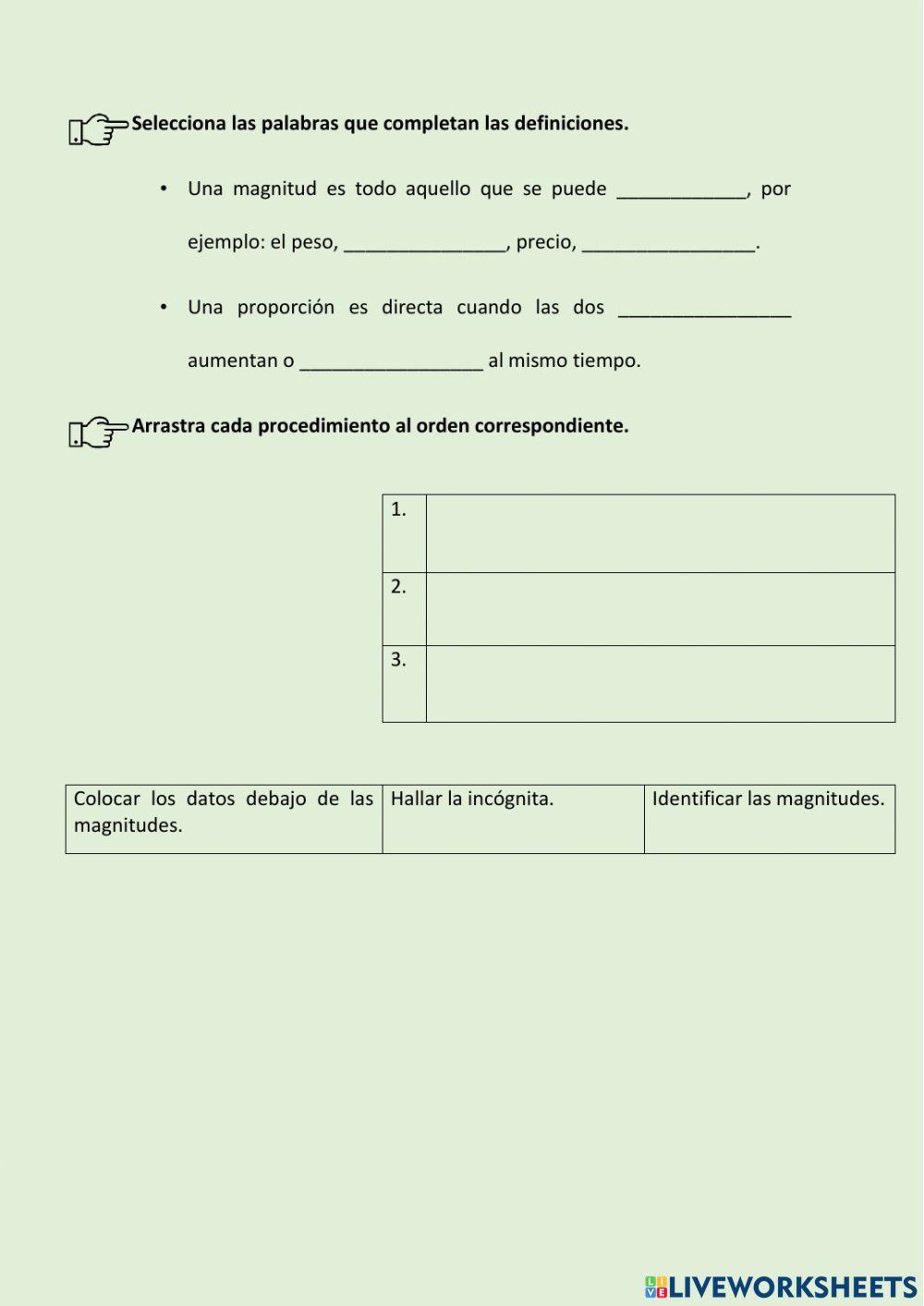 Regla de tres simple directa