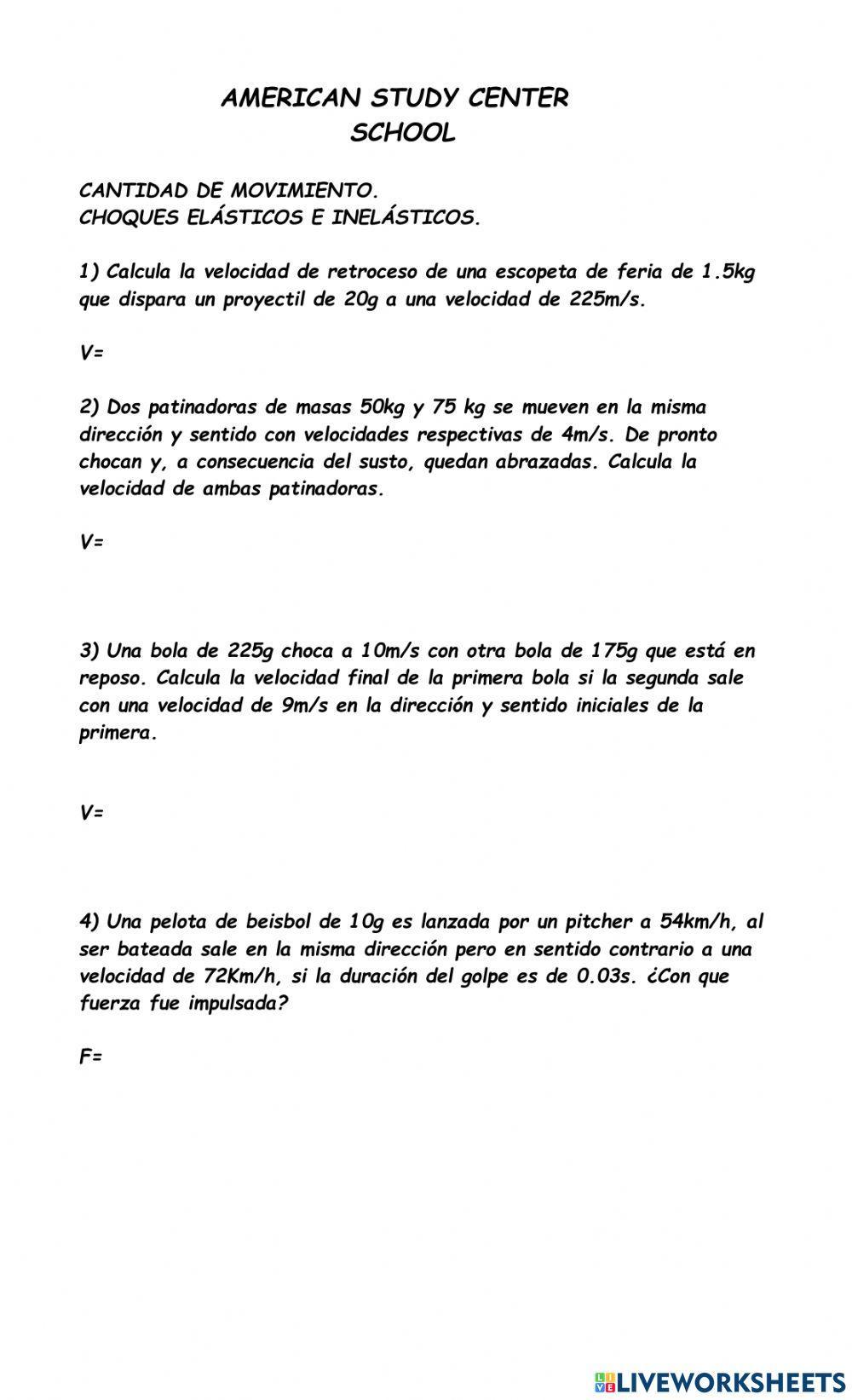 Cantidad de Movimiento