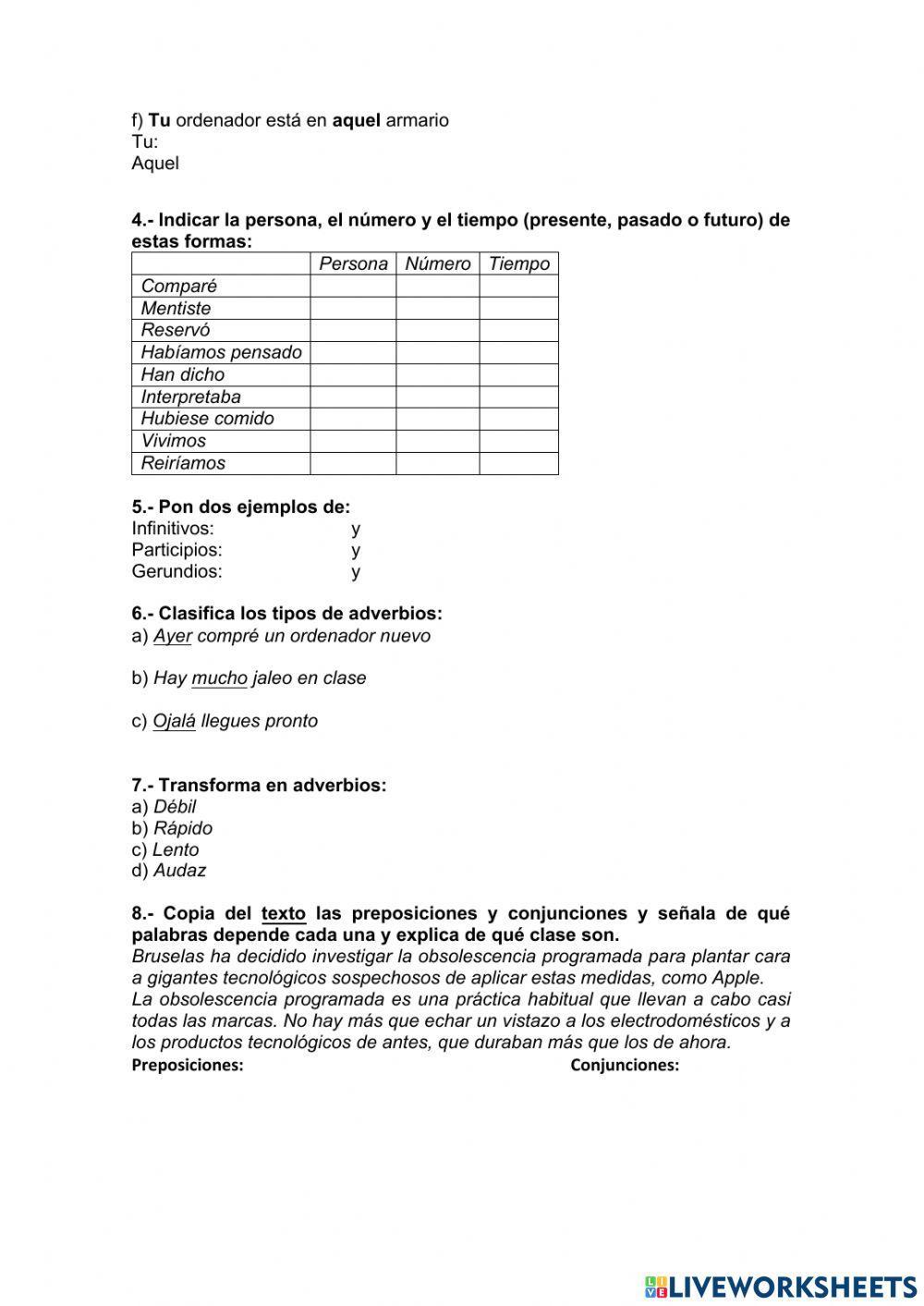 Categorías Gramaticales
