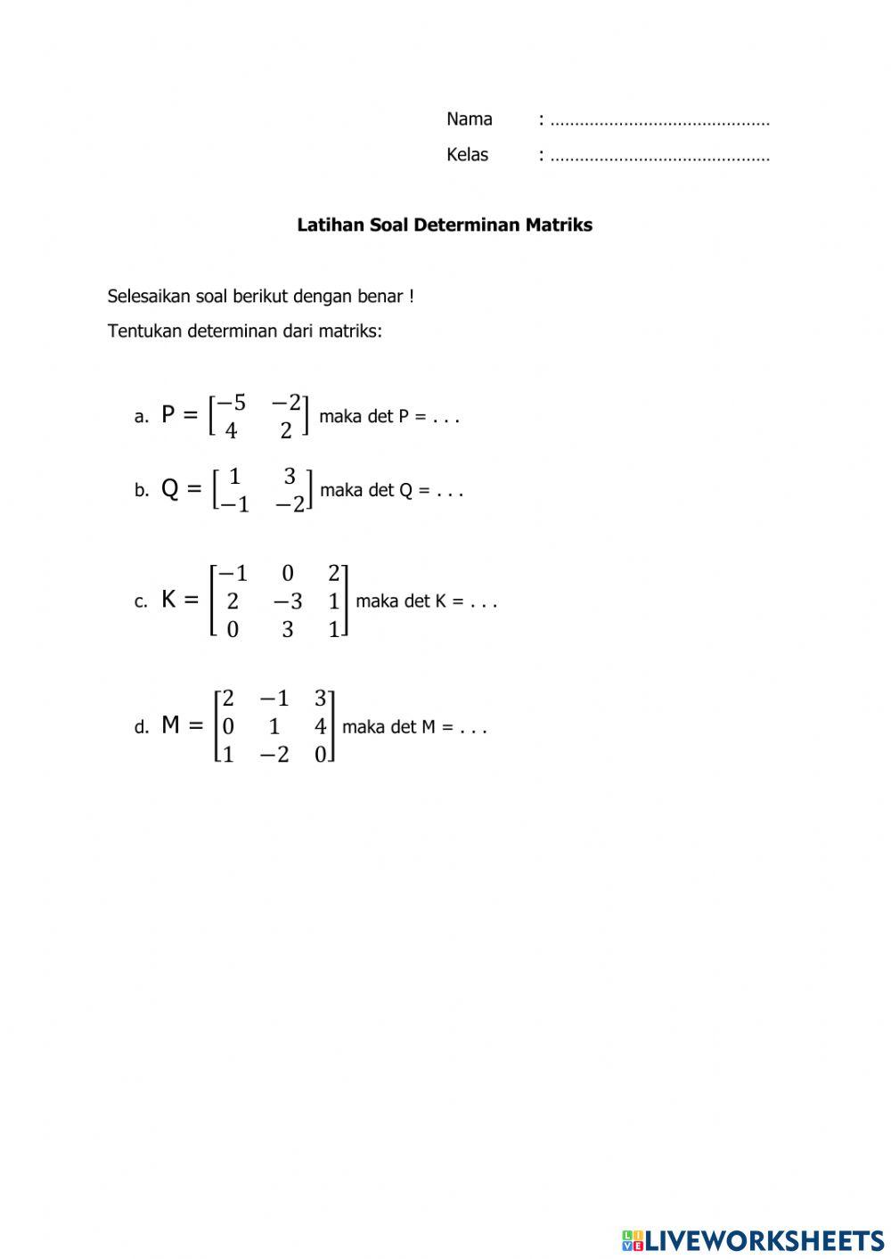 Determinan Matriks