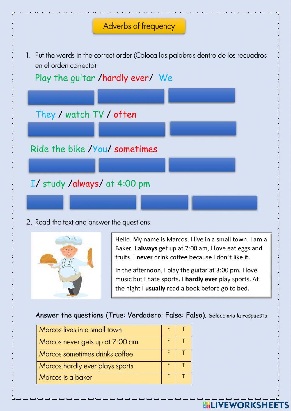 Adverbs of frequency