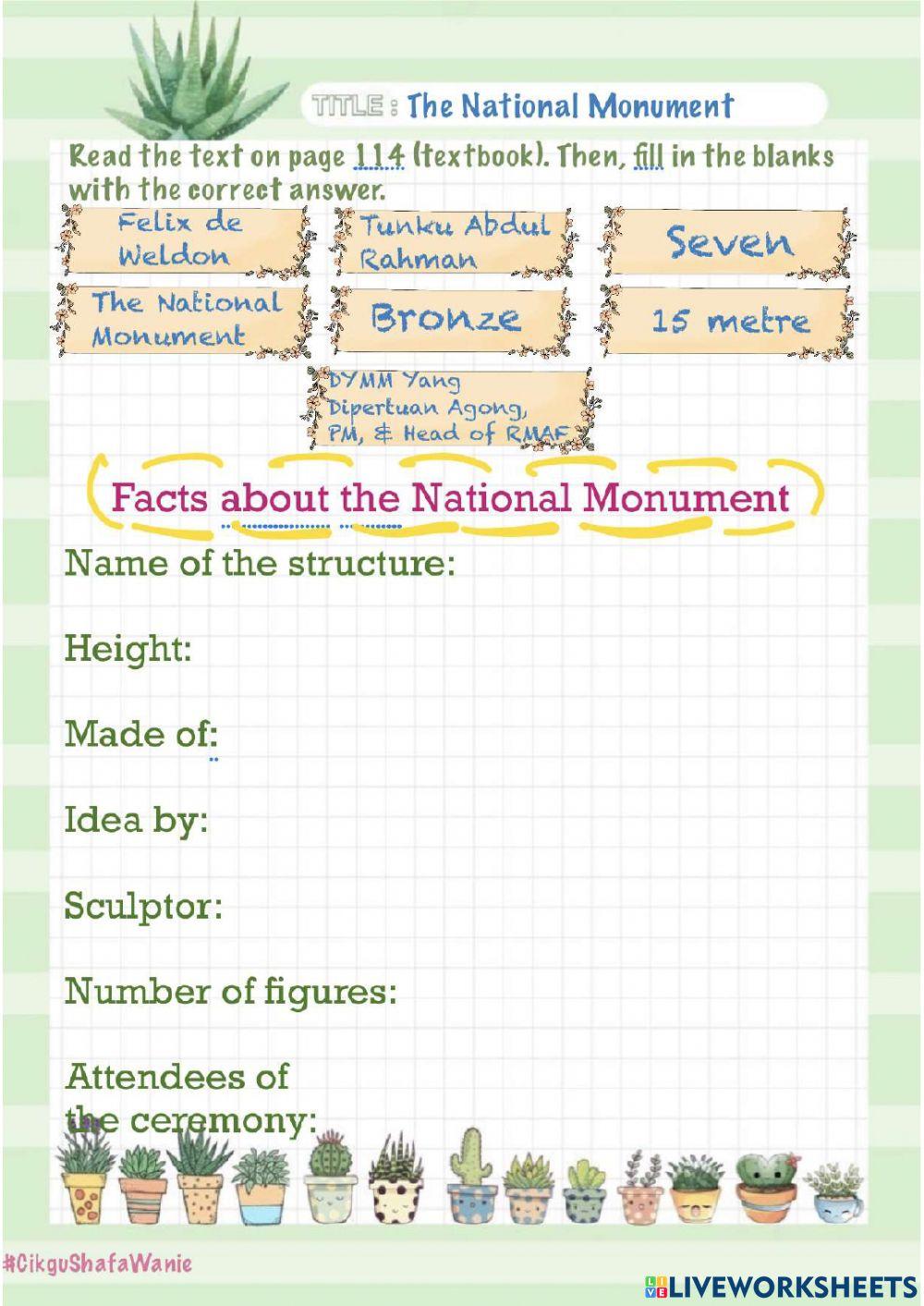 The National Monument (page 114 textbook)