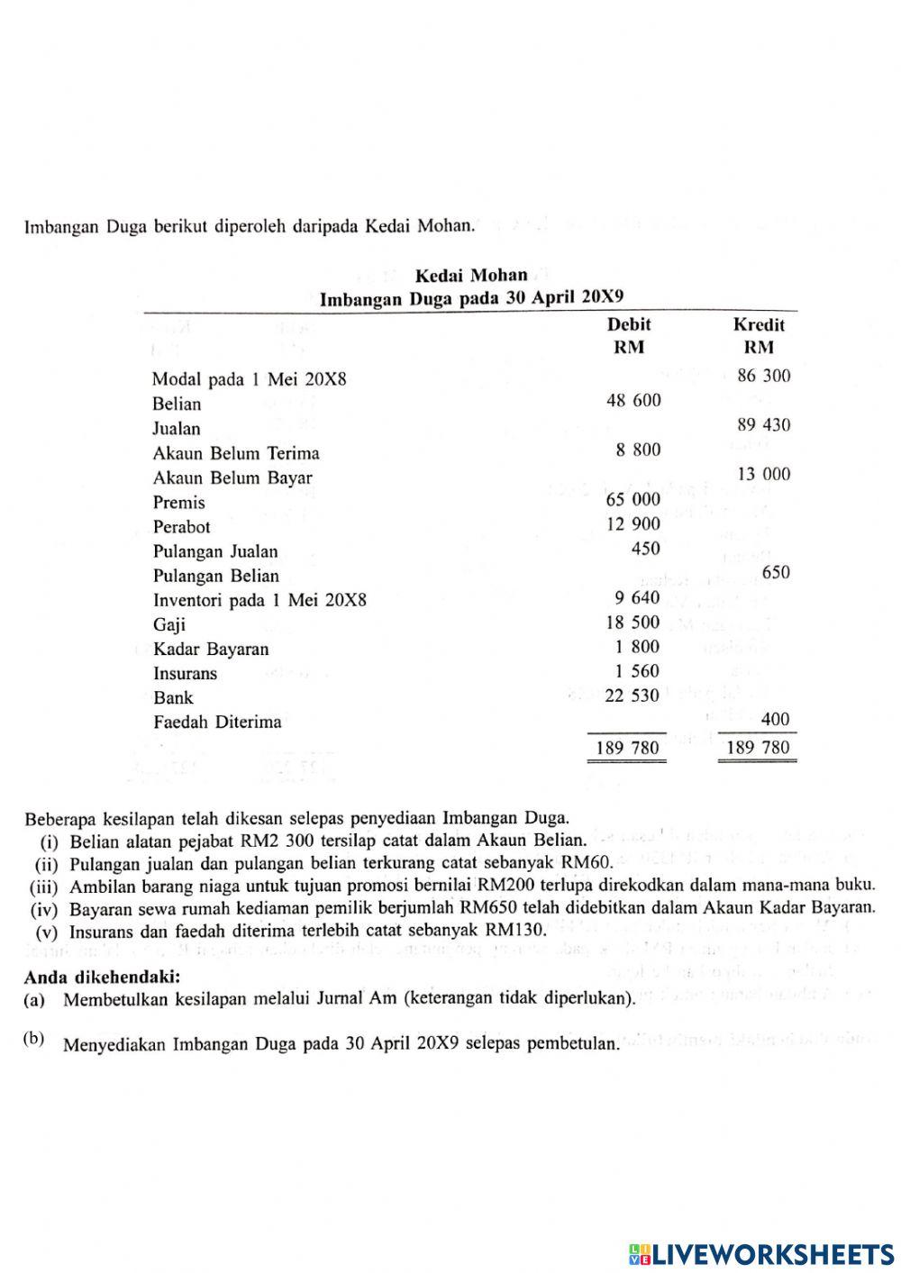 Latihan Pembetulan Kesilapan