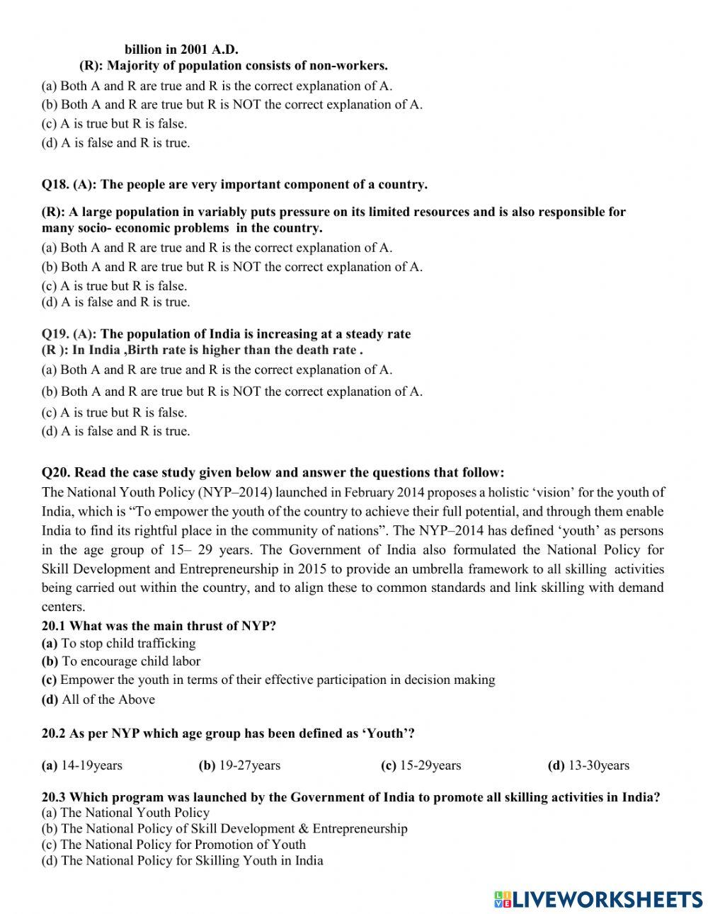 Population & Nature and Scope
