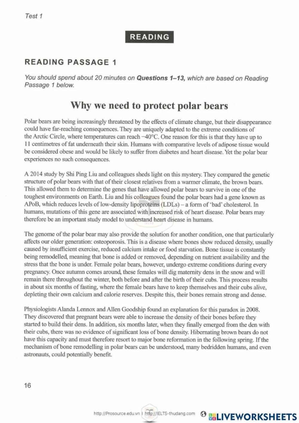 Cambridge Ielts 16- Test 1- Reading 1