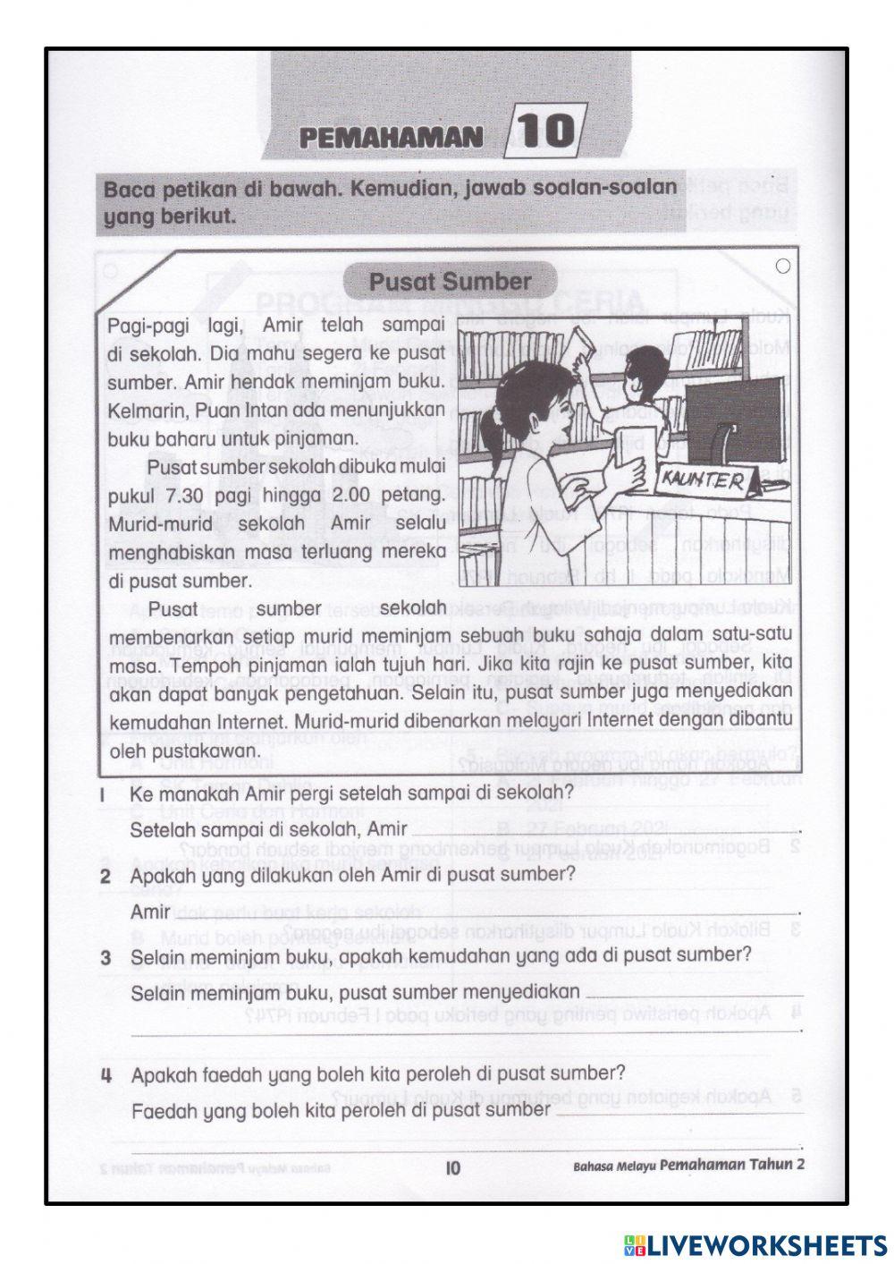 Latihan Pemahaman Tahun 2