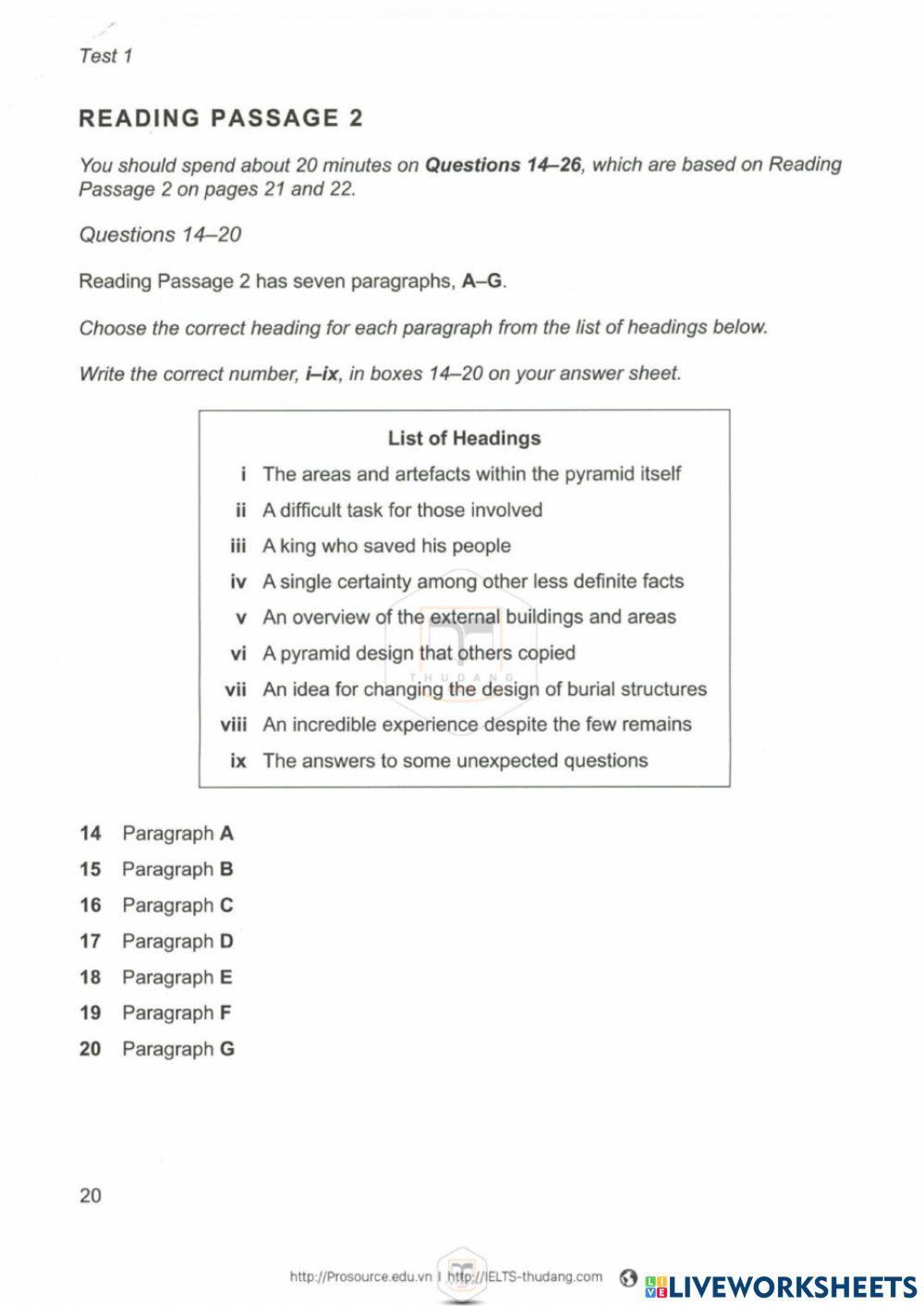 Cambridge 16- test 1-part 2