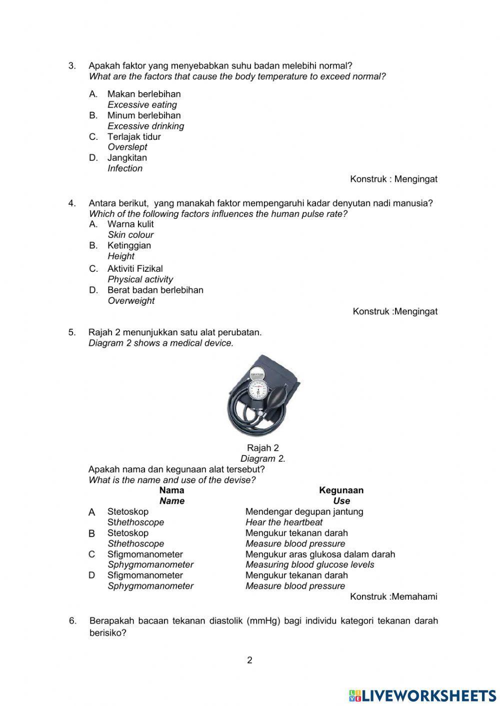 Teknik mengukur parameter kesihatan badan