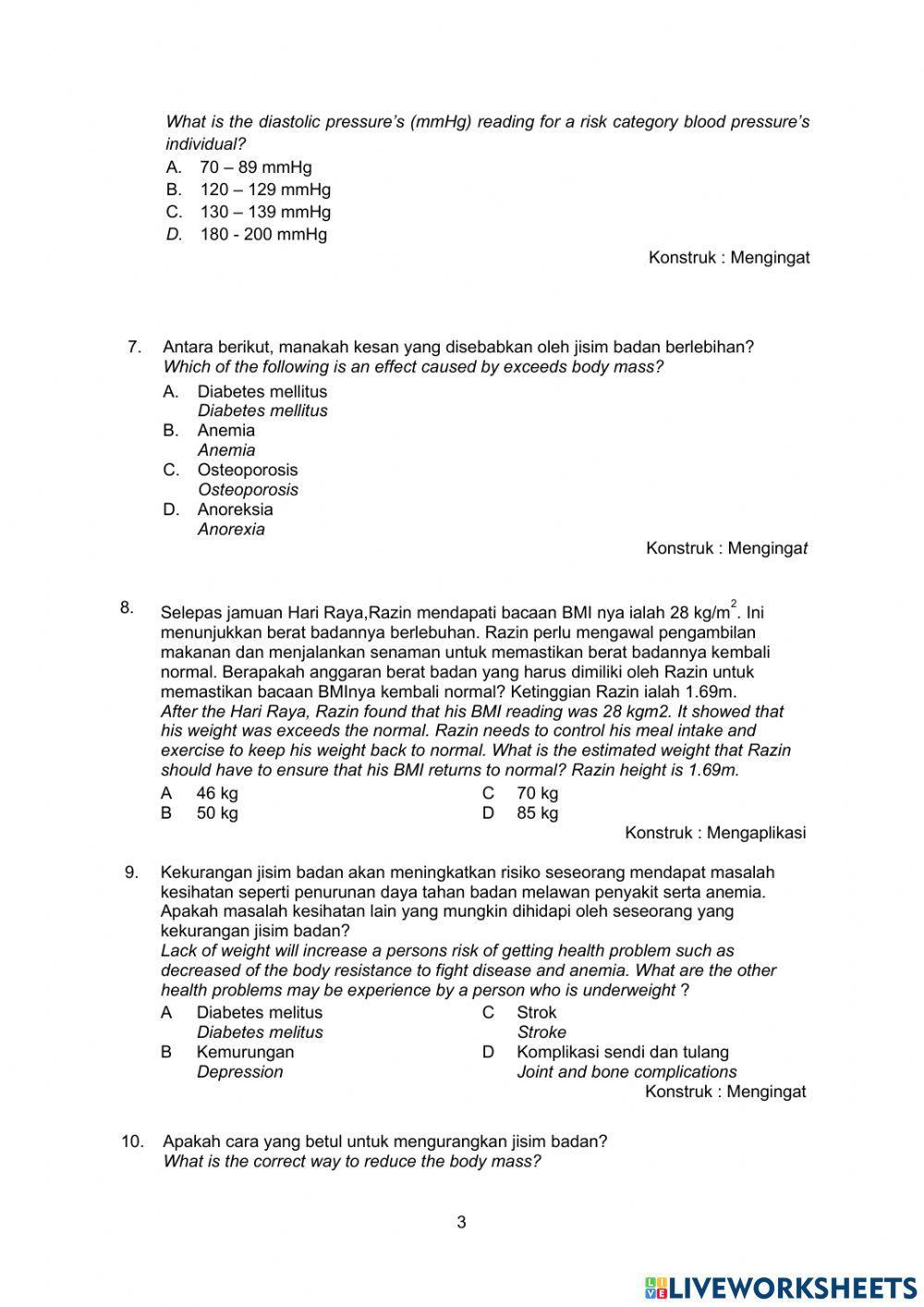 Teknik mengukur parameter kesihatan badan