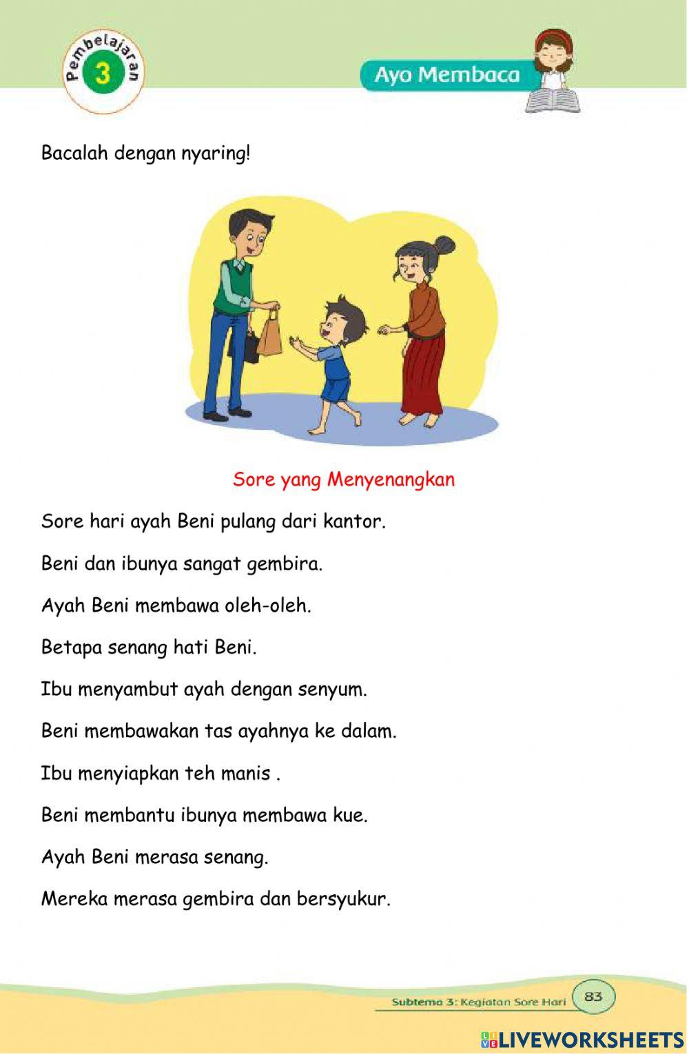 Kelas 1 Tematik Tema 3 ST 3 PB 3