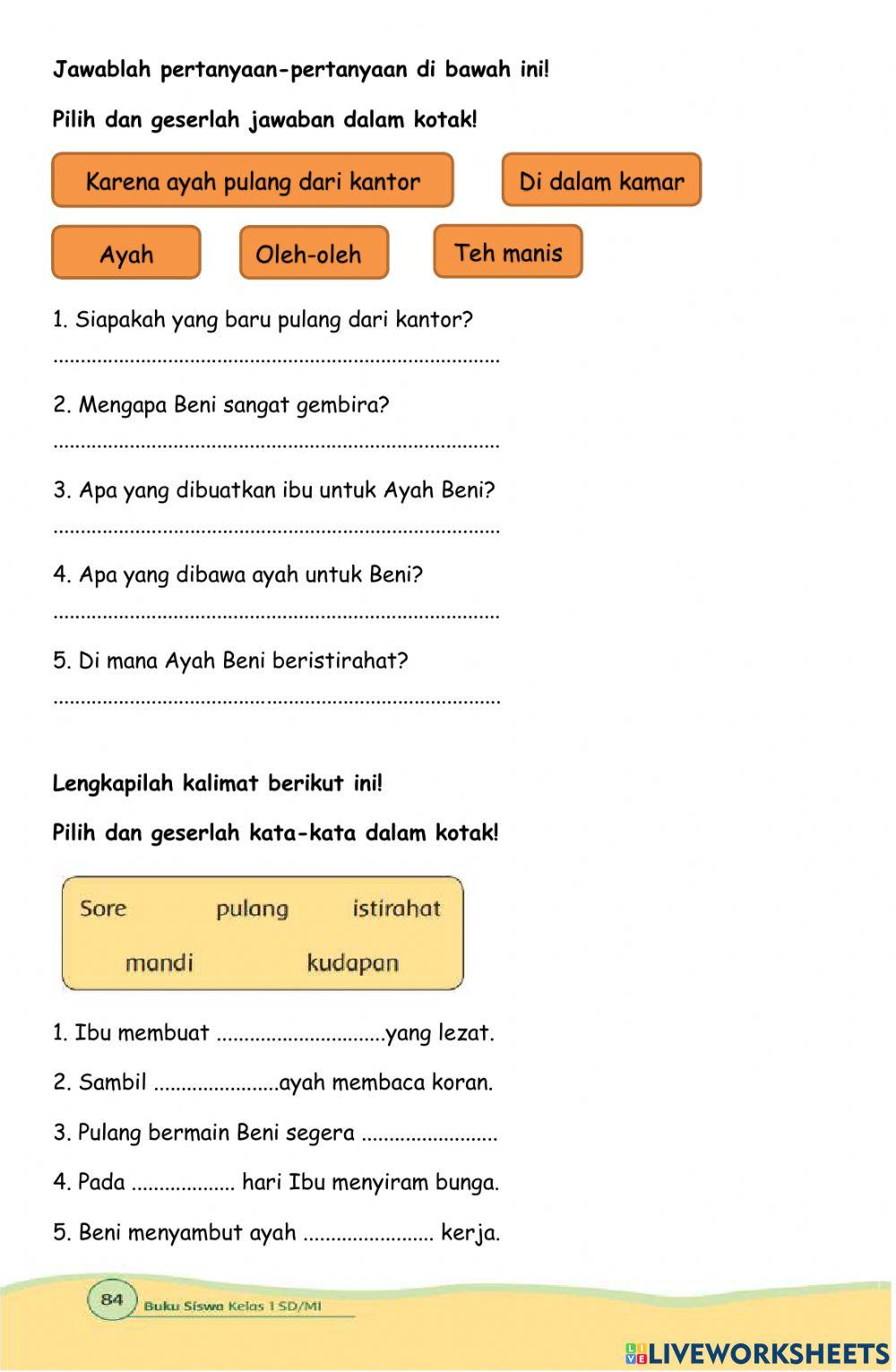 Kelas 1 Tematik Tema 3 ST 3 PB 3