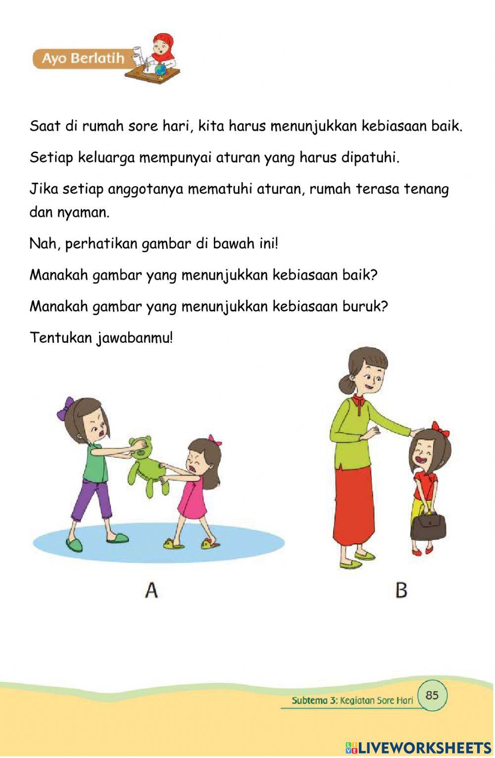 Kelas 1 Tematik Tema 3 ST 3 PB 3