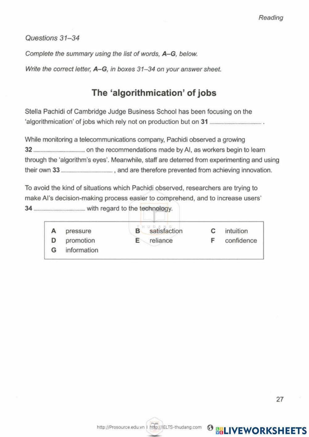 Cambridge 16- test 1-part 3