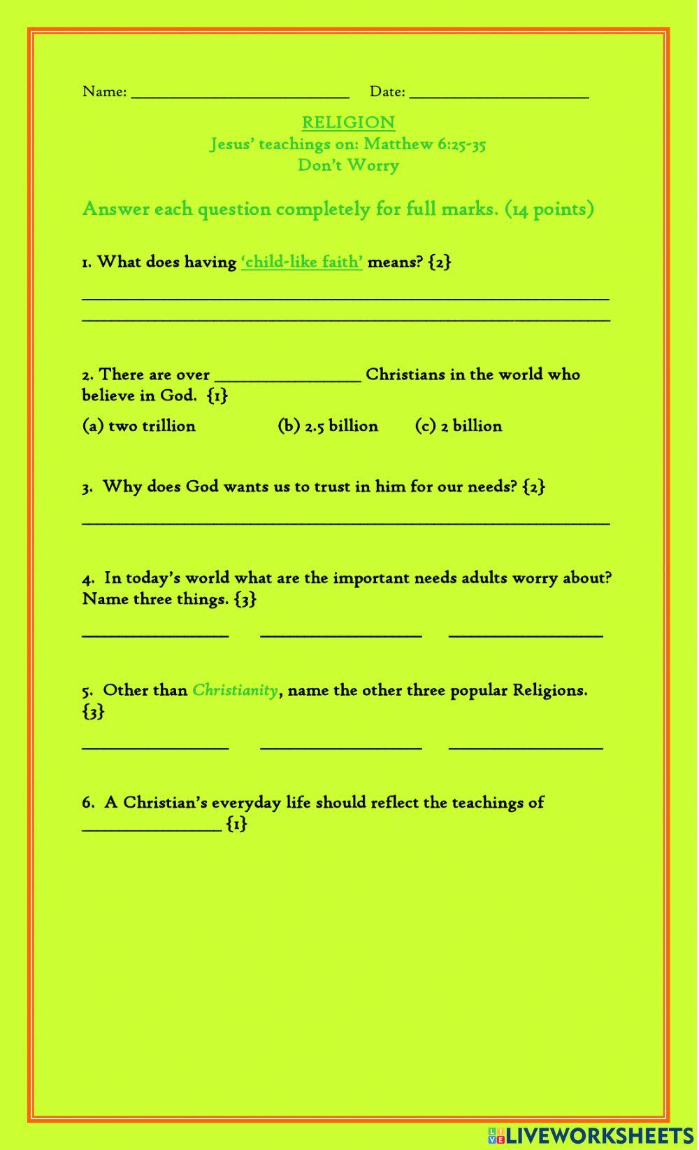 Jesus' Influence in the World - Don't Worry