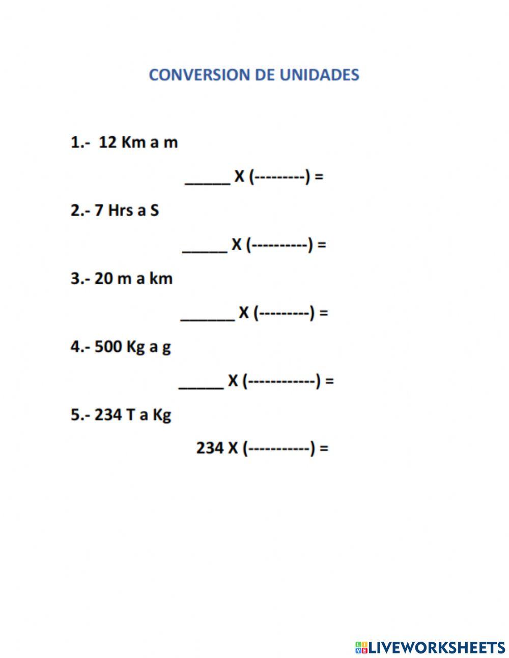 Conversion de unidades