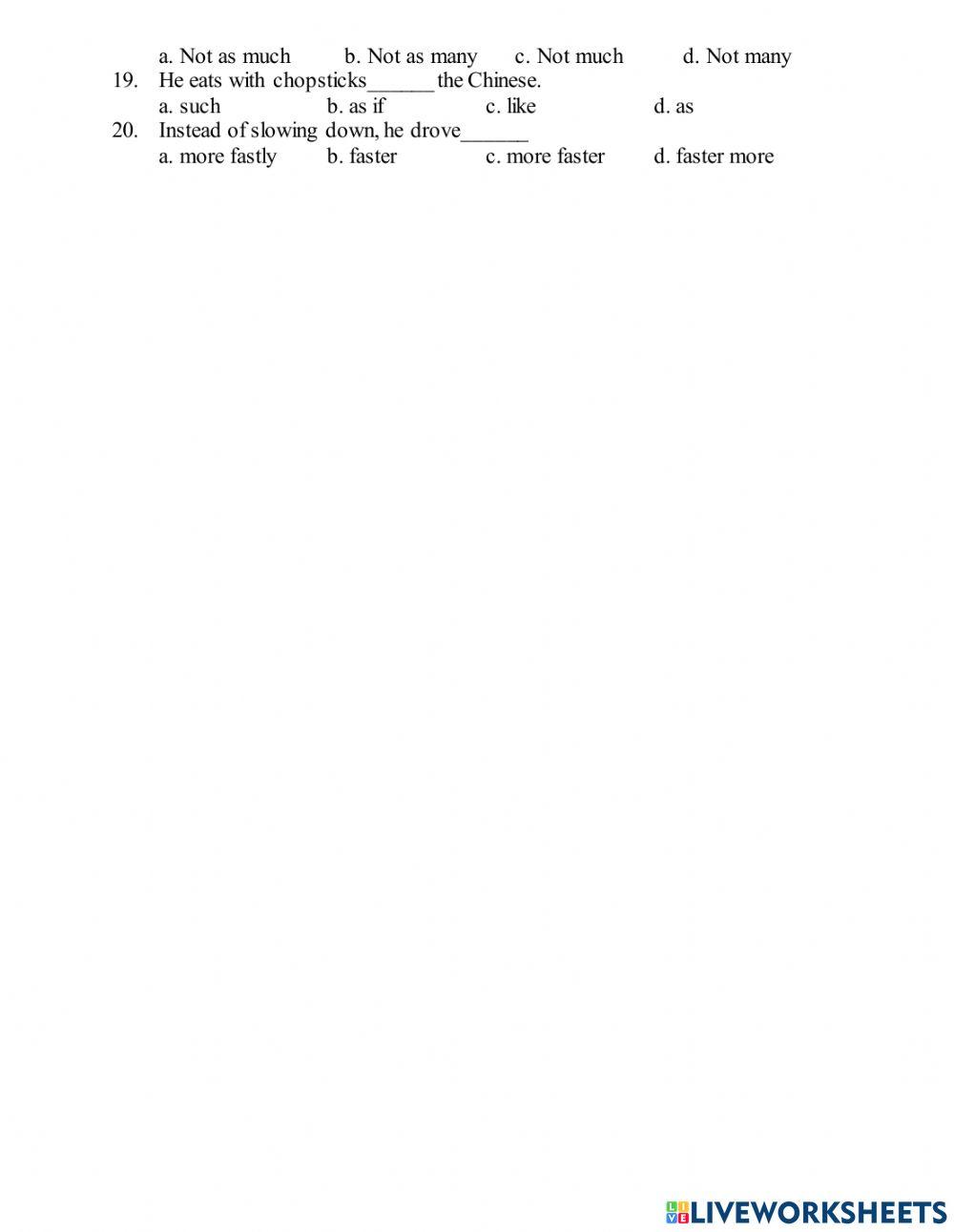 Comparision  (unit 2- E9)