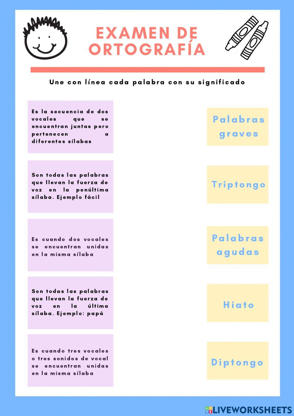 Examen de ortografía