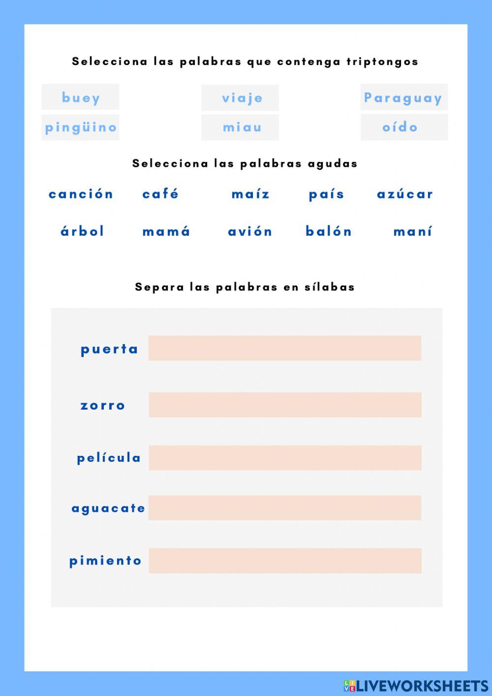 Examen de ortografía