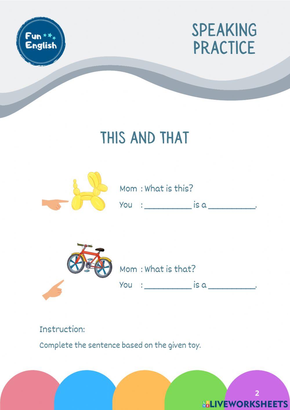This and That free activity | Live Worksheets