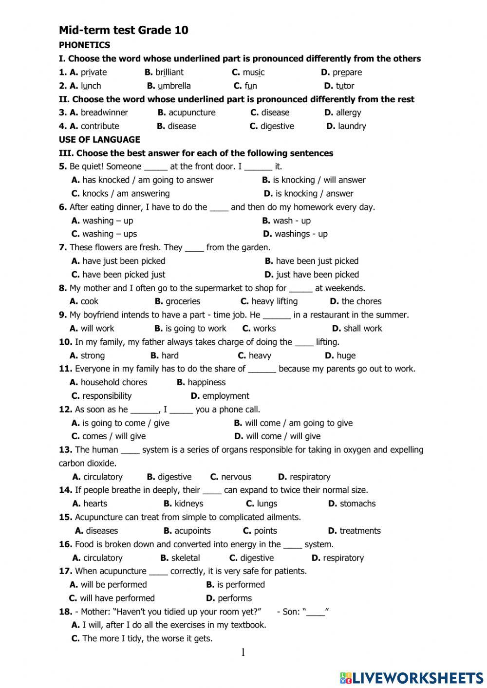 Mid-term test garde 10