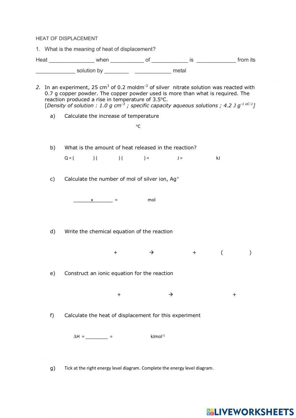 Heat of displacement