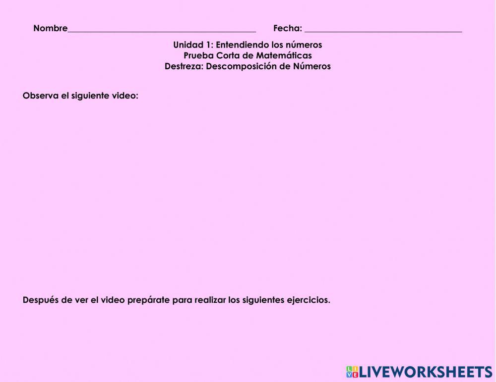 Descomponer números Descomponer números