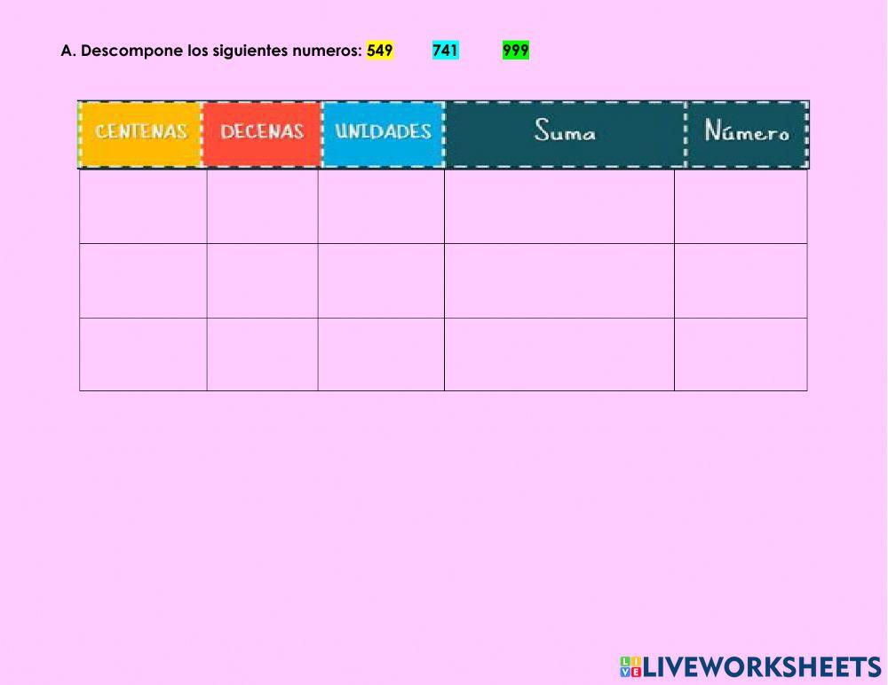 Descomponer números Descomponer números