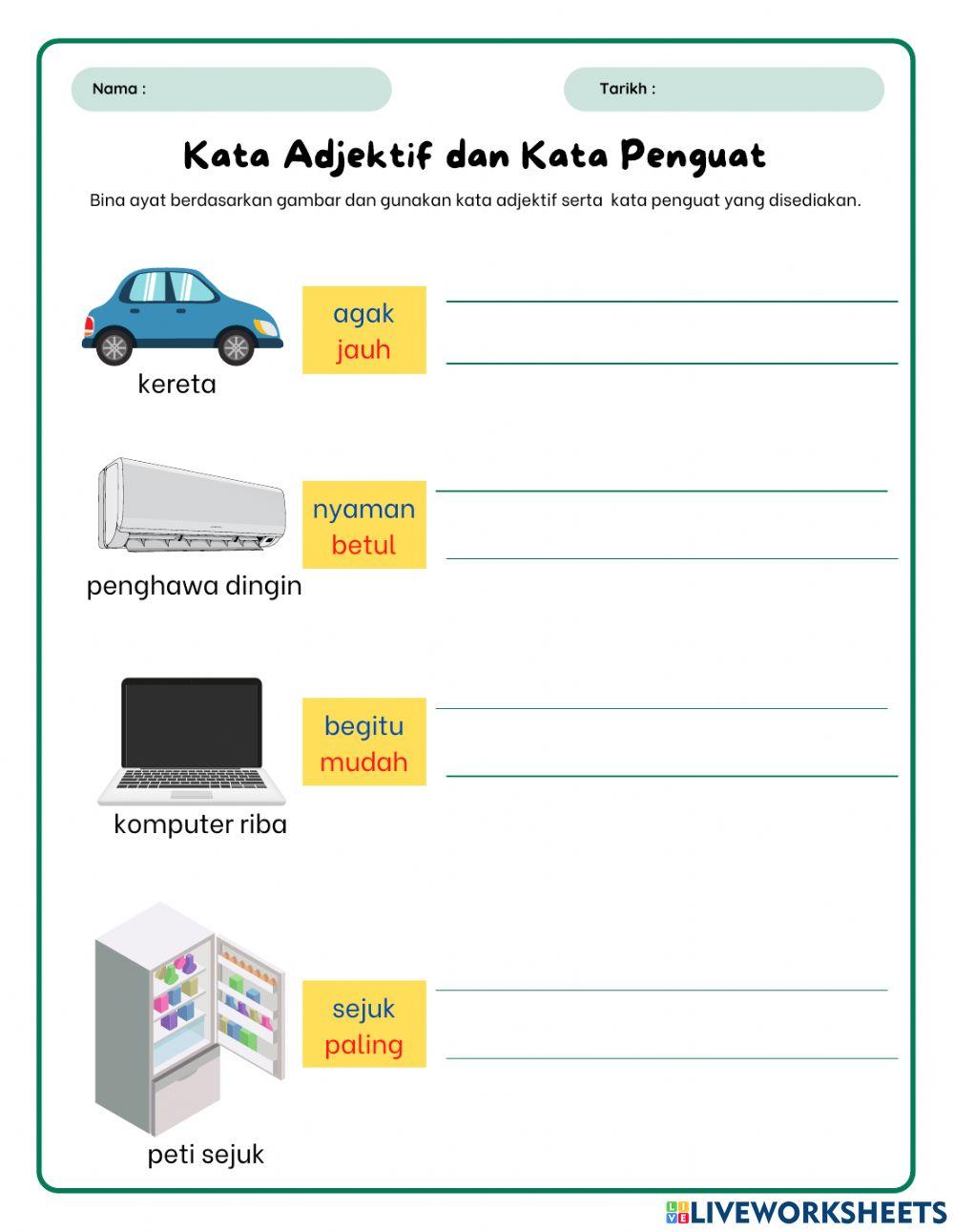 Kata adjektif dan kata penguat